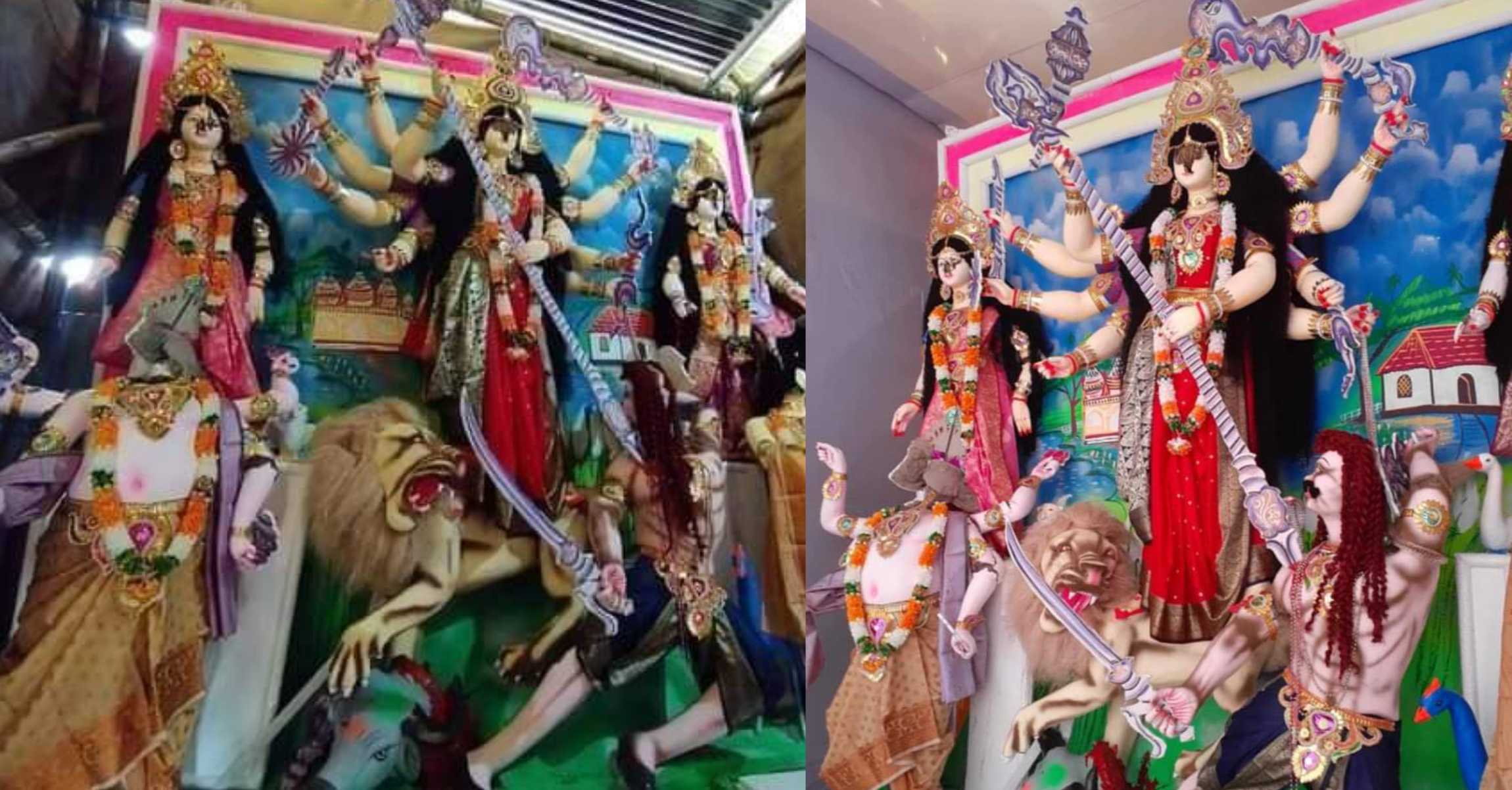 রাজবাড়ীতে দুর্গাপূজার পাঁচটি প্রতিমা ভাঙচুর
